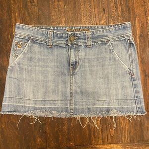 Abercrombie and Fitch Size 8 Denim Skirt with Frayed Ends and with Pockets